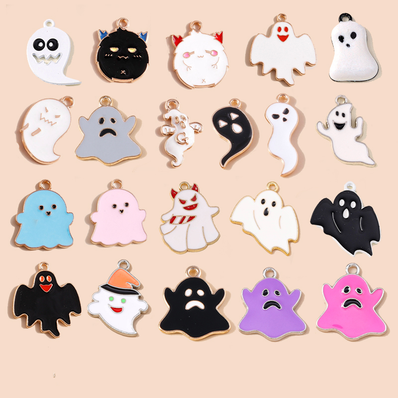 Jewelry Making Date Night - Leslie 10pcs Halloween Ghost Charms Pendant