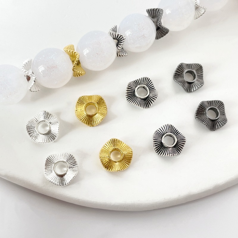 Jewelry Making Tools And Supplies - 50pcs 6-10mm Irregular Striped Wavy Flower