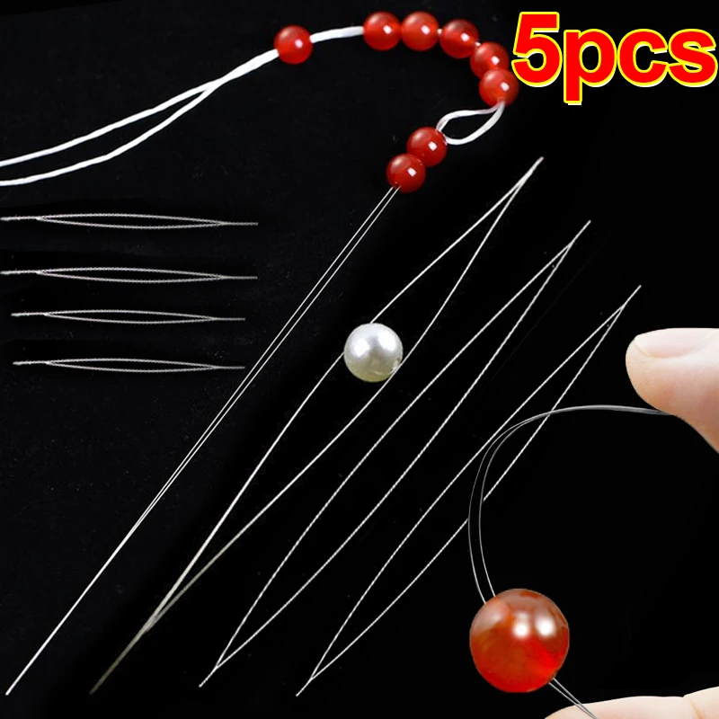 Jewelry Making Eye Pins - 5pcs/set Open Big Eye Beading Needles