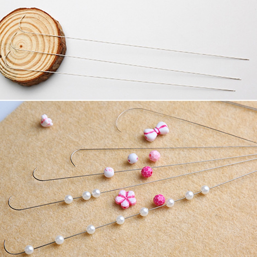 Jewelry Making Eye Pins - 3pcs Stainless Steel Curved Hook Beading