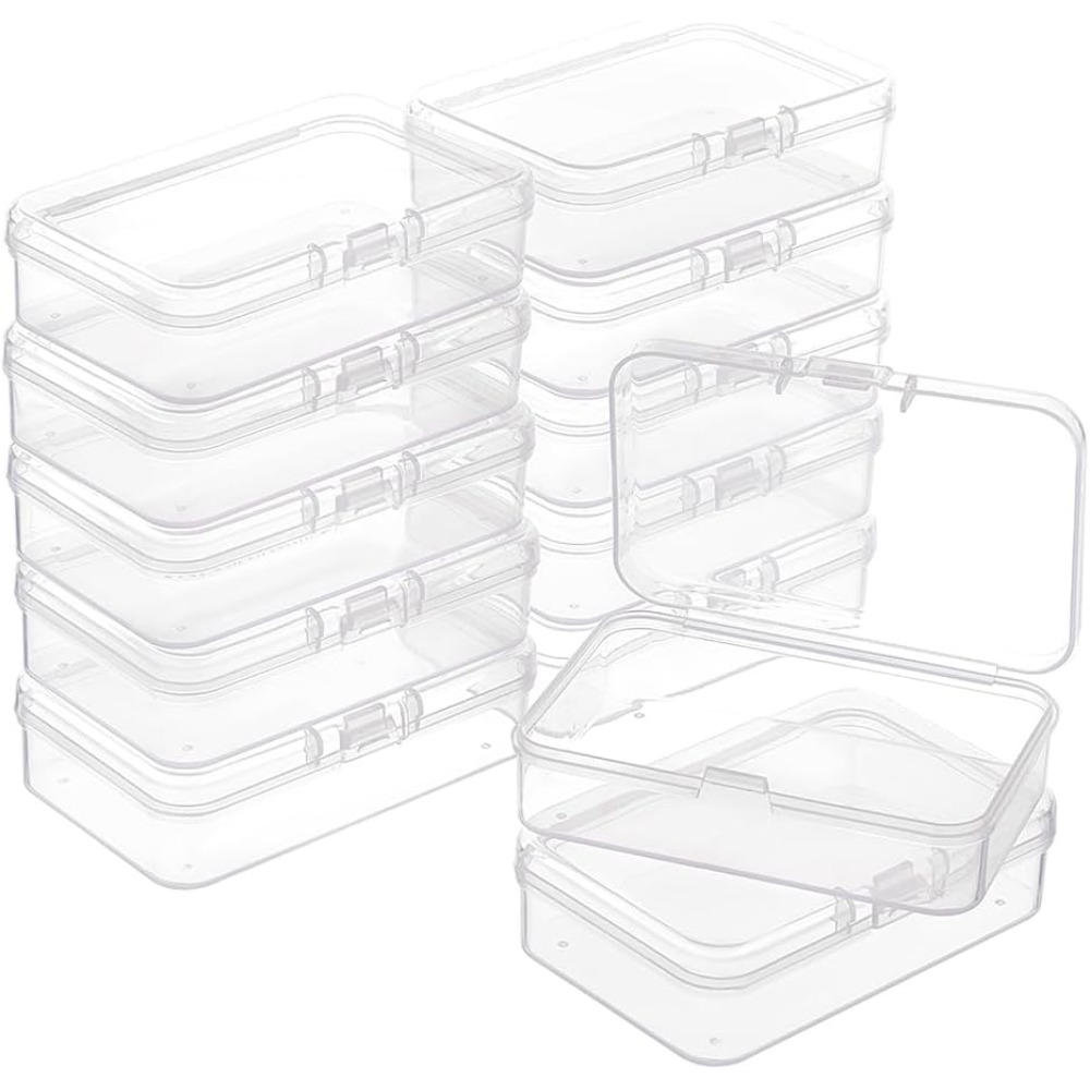 Jewelry Making Organizer - 12 Packs Rectangle PP Plastic Container
