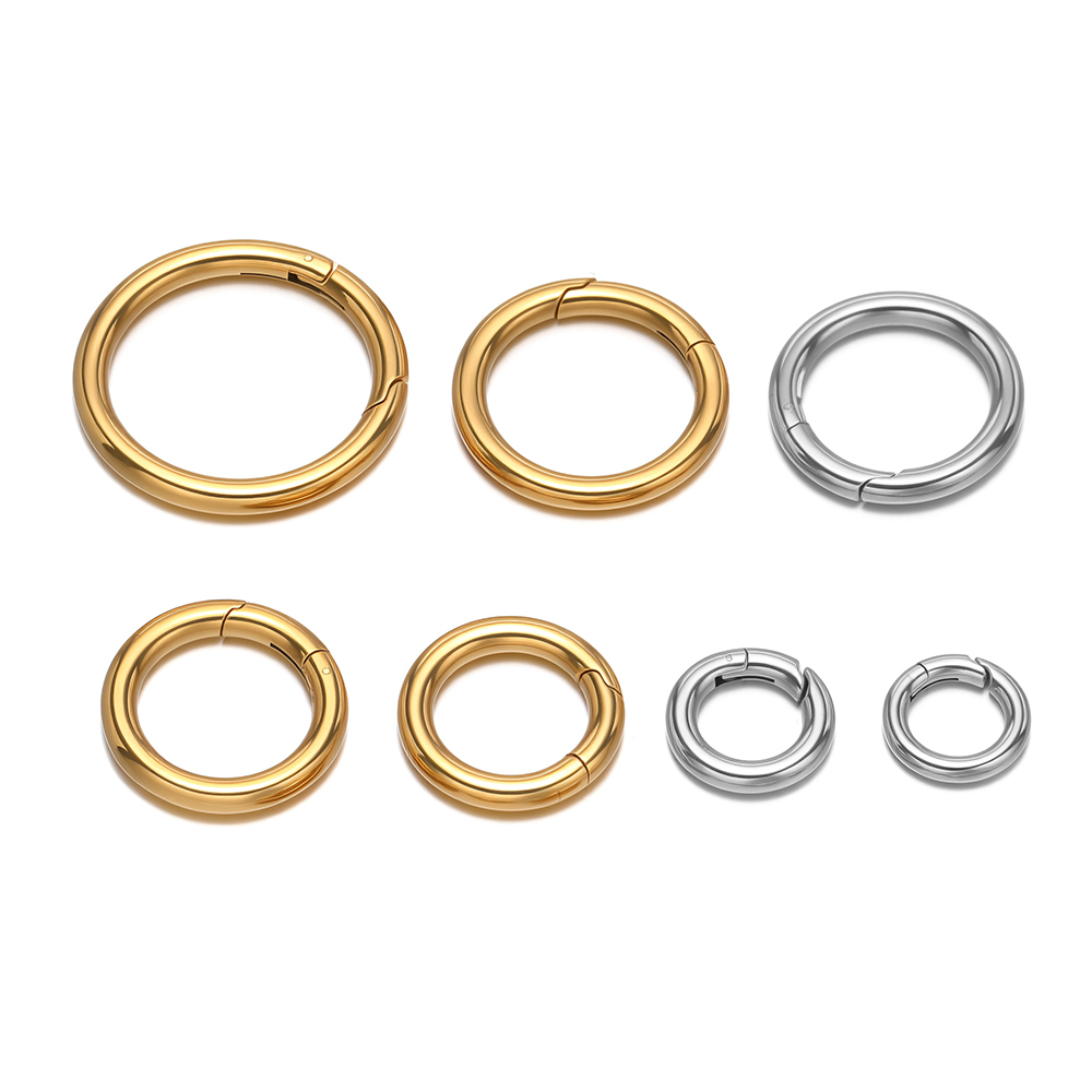 Jewelry Making School - 2Pcs/Lot Round Spring Clasps Stainless Steel
