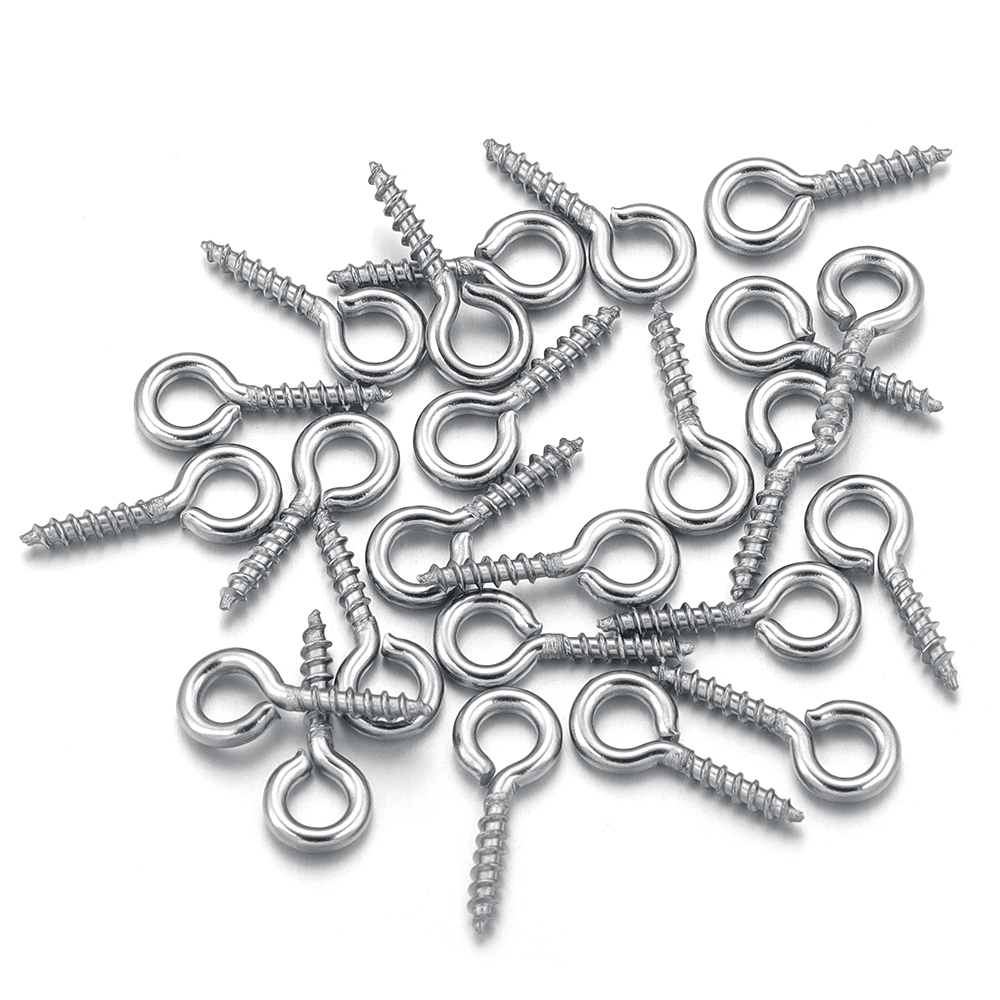 Jewelry Making Thread - 100pcs/lot Stainless Steel Mini Screw Eye