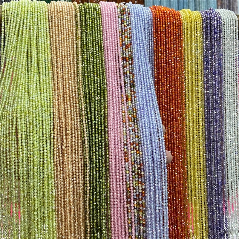 Seed Bead Tube - 2mm/3mm/4mm/ Natural Faceted Zircon Stone Beads
