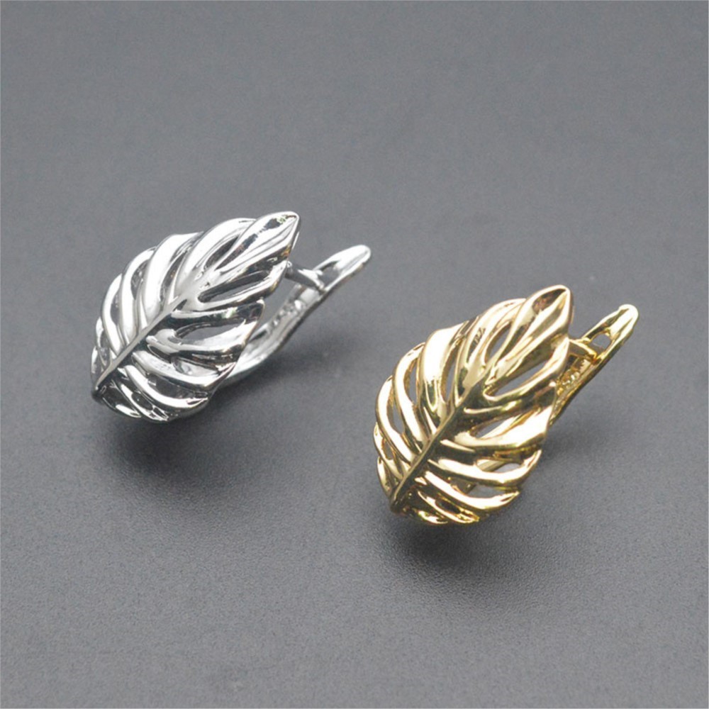 Jewelry Making Essentials - 1/2Pcs 18K Gold Plated Brass Leaf