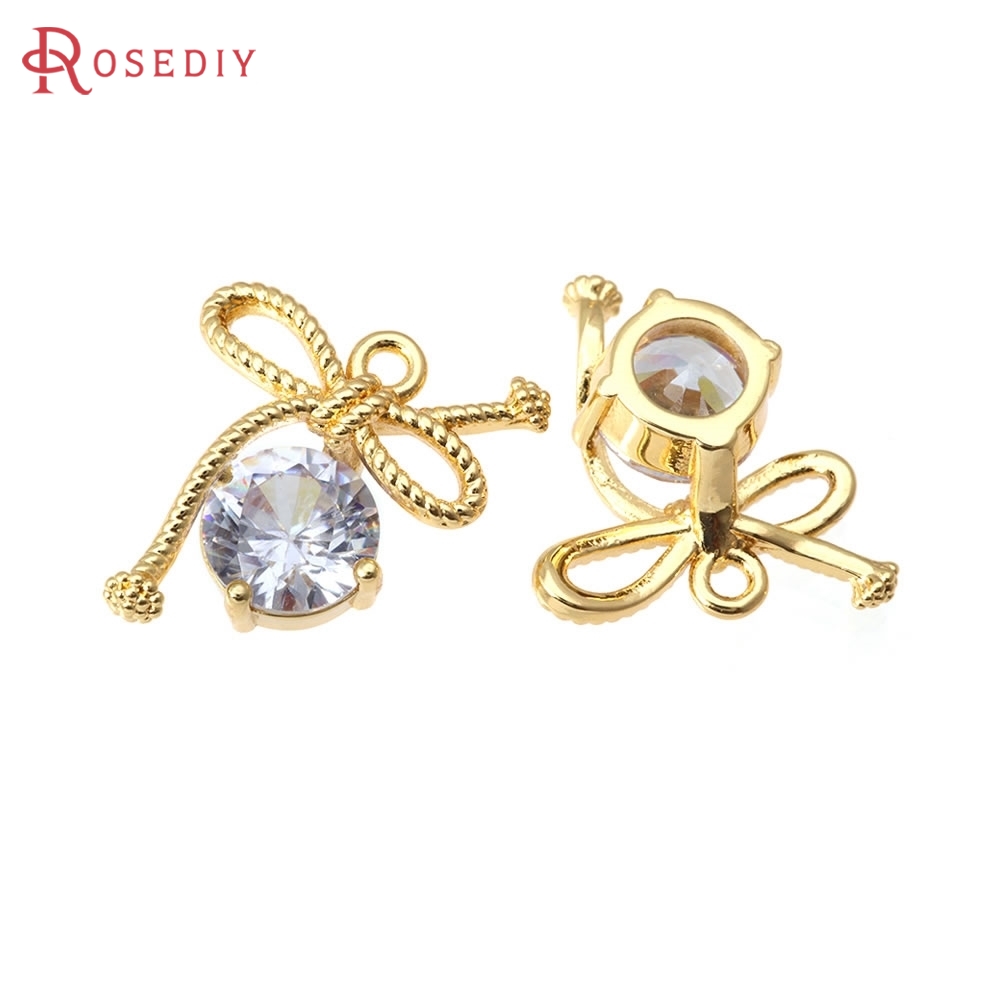 Jewelry Making Knots - 18K Gold Color Brass and Zircon