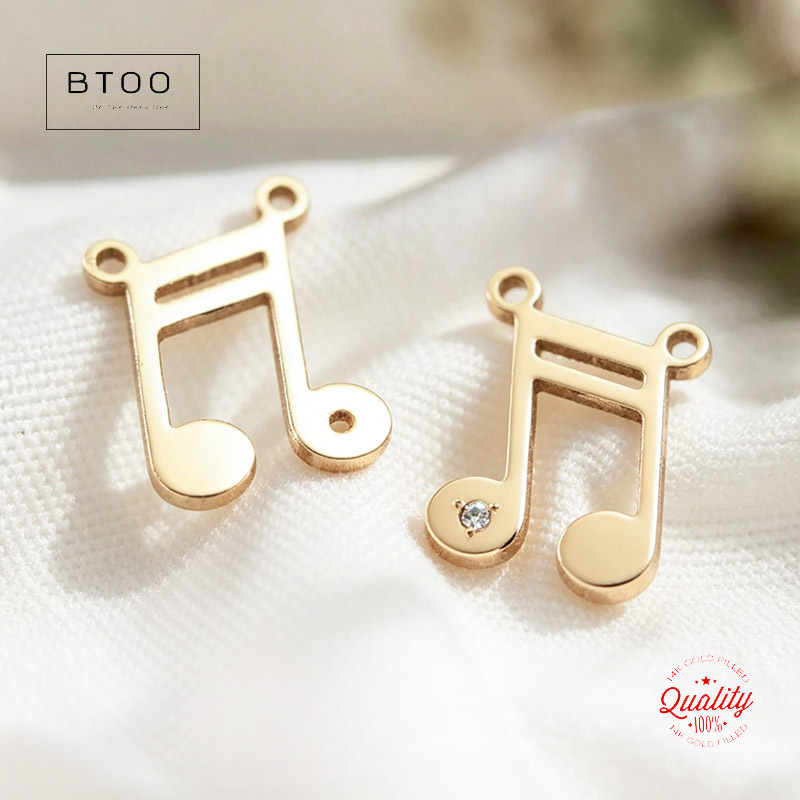 Jewelry Making Notes - Musical Note Charm Pendant Tarnish Resistant