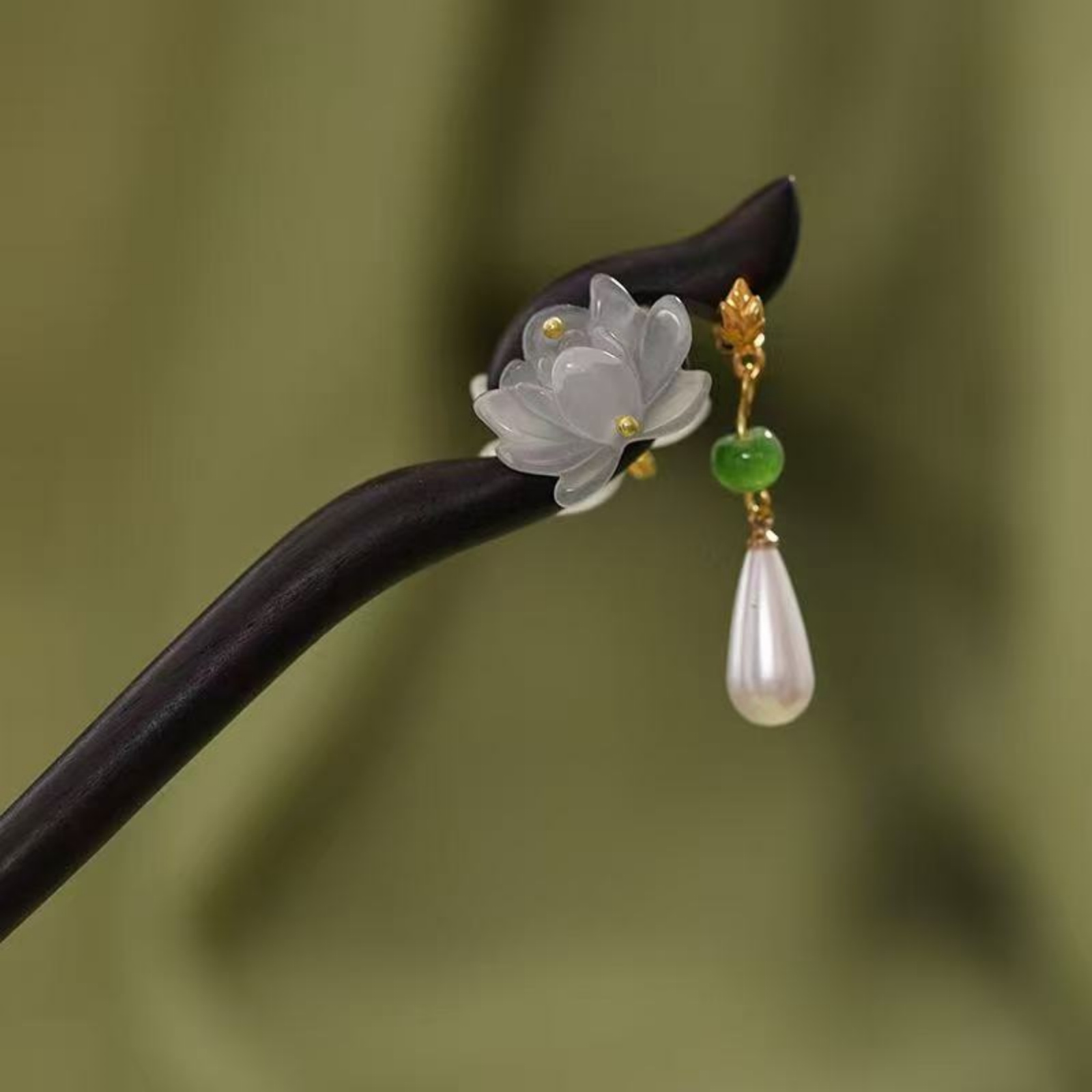 1PC Elegant Lotus Wood Hair St - Jewelry Making For Adults 评论和价格