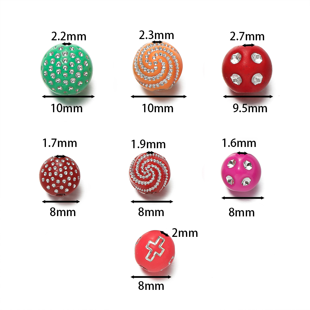 50/100Pcs 8/10mm Round mixed C - Crystal Bead Mix 评论和价格