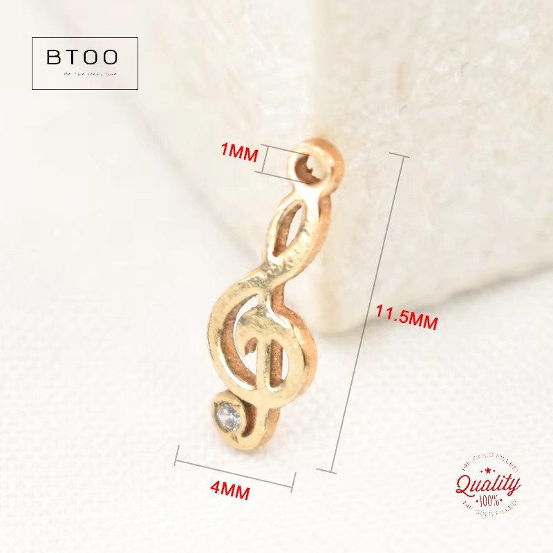 14K Gold Filled Musical Note C - Jewelry Making Notes 评论和价格