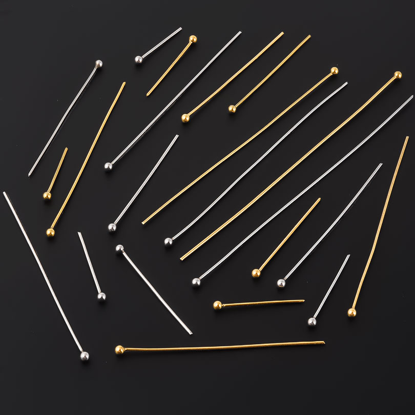 50pcs/Lot 18K Gold Plated Ball - Jewelry Making Eye Pins 评论和价格