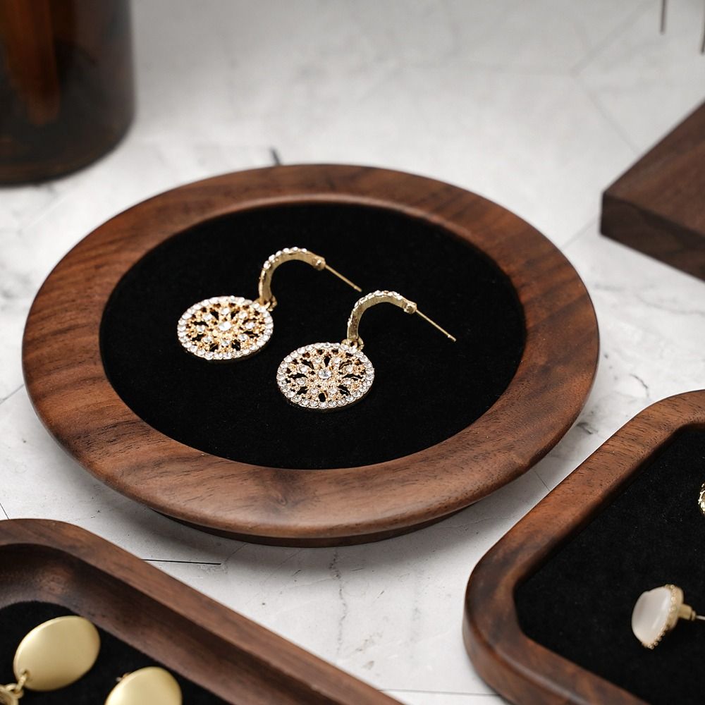 Simple Geometry Wood Rings Tra - Jewelry Making Organizer 评论和价格