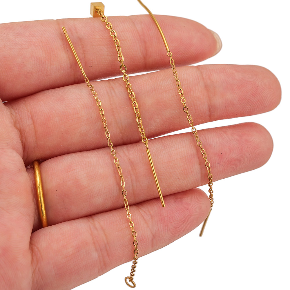 10pcs Stainless Steel Long Ear - Jewelry Making Thread 评论和价格