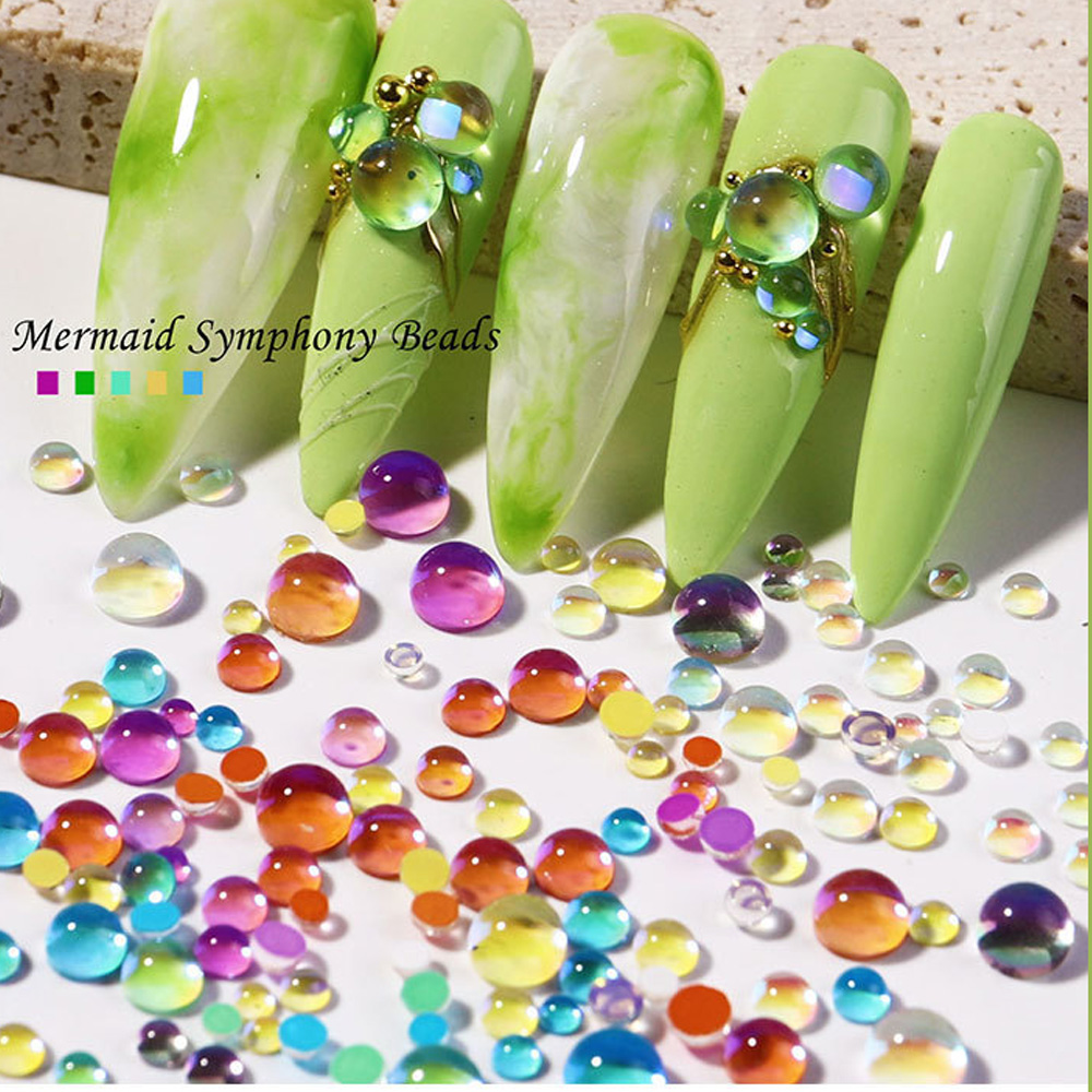 300Pcs Mermaid Tears Nail Art  - Crystal Bead Mix 评论和价格
