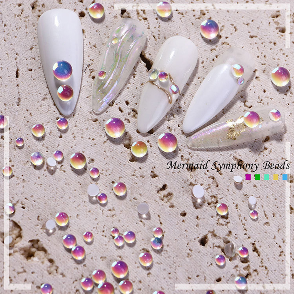 300Pcs Mermaid Tears Nail Art  - Crystal Bead Mix 评论和价格