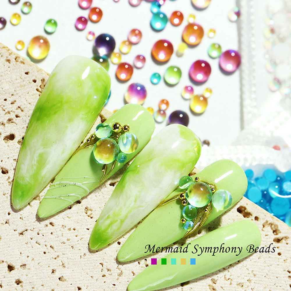 300Pcs Mermaid Tears Nail Art  - Crystal Bead Mix 评论和价格