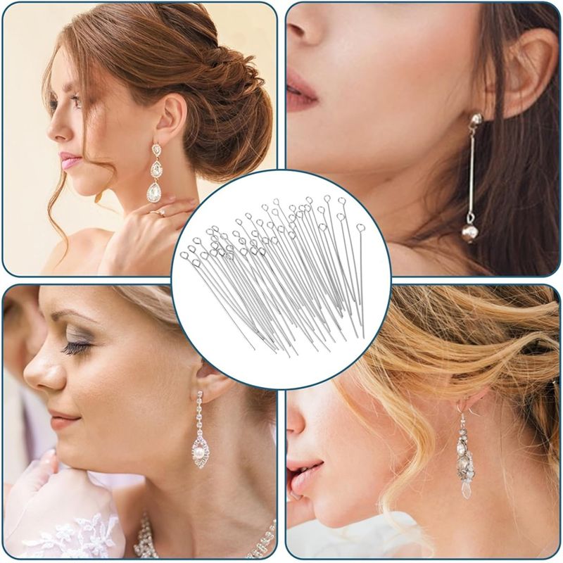 A01F-Hot 300 Pcs 1.6 Inch 304  - Jewelry Making Eye Pins 评论和价格