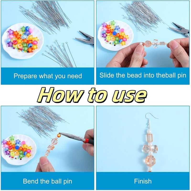 A01F-Hot 300 Pcs 1.6 Inch 304  - Jewelry Making Eye Pins 评论和价格