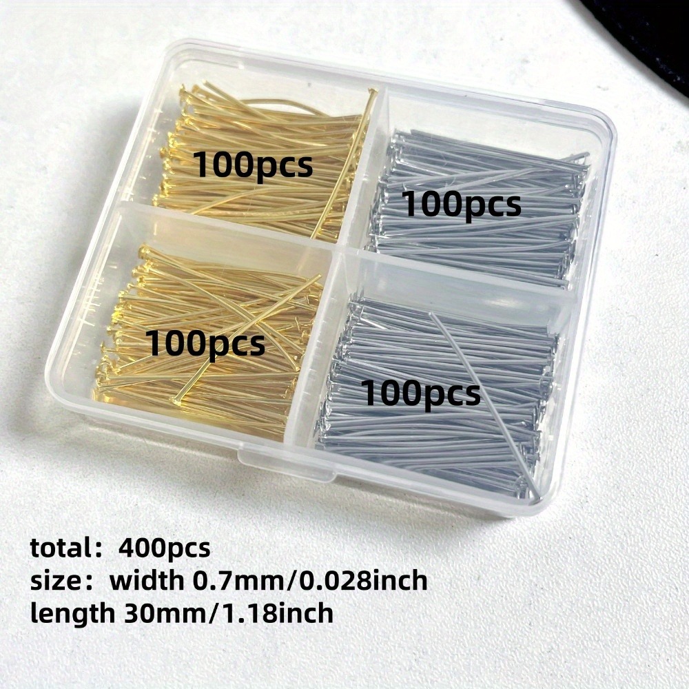 400pcs Mixed Iron Head Pins 30 - Jewelry Making Tools And Supplies 评论和价格