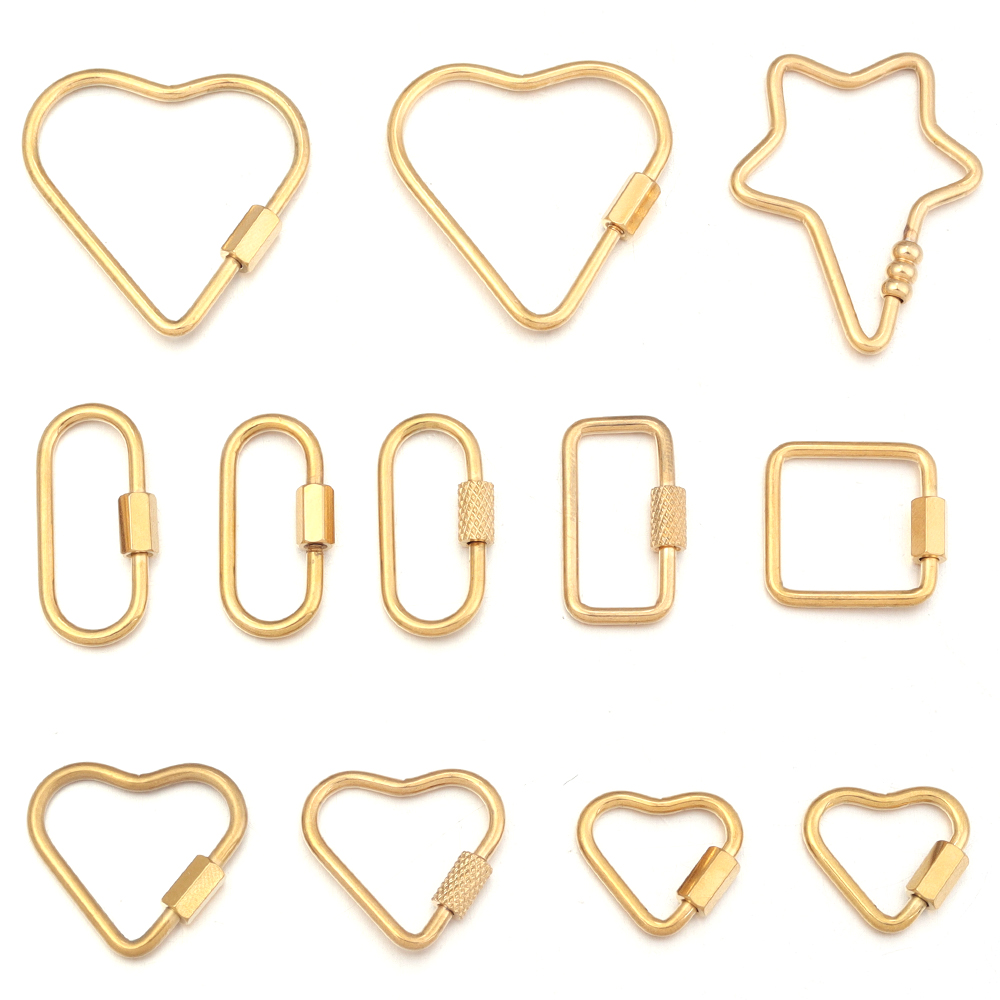2pcs Gold Stainless Steel Hear - Jewelry Making Essentials 评论和价格