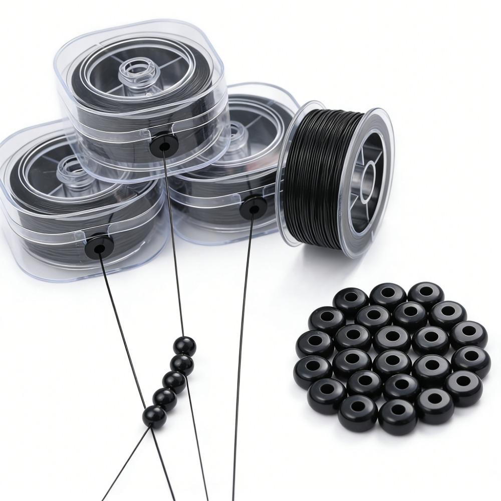 0.5-1mm Black Elastic Crystal  - Jewelry Making Thread 评论和价格