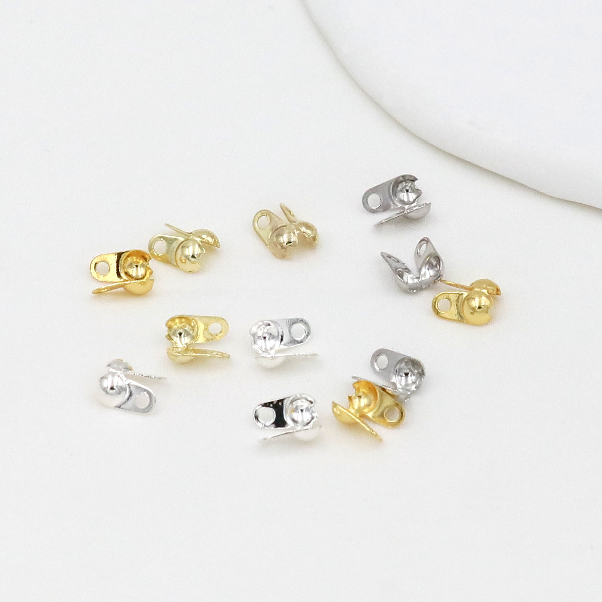 18K Gold Plated Calotte Bead T - Jewelry Making Knots 评论和价格