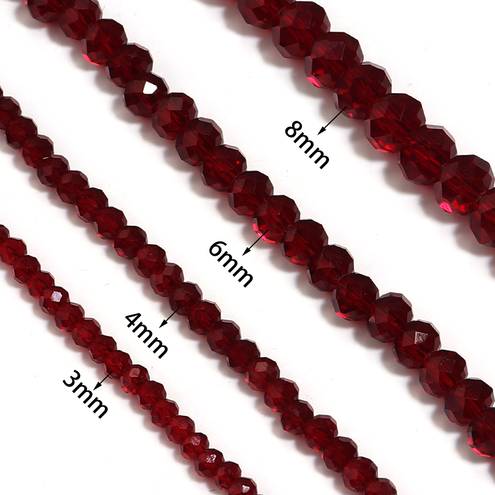 1strand/lot Pomegranate Red Fa - Crystal Bead Mix 评论和价格