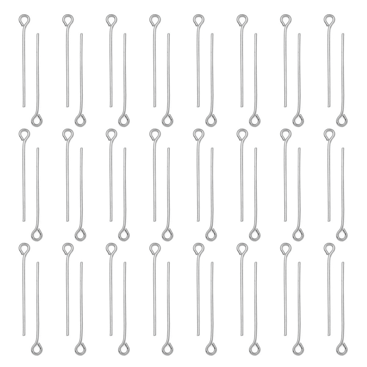 100Pcs/Lot Stainless Steel Eye - Jewelry Making Eye Pins 评论和价格