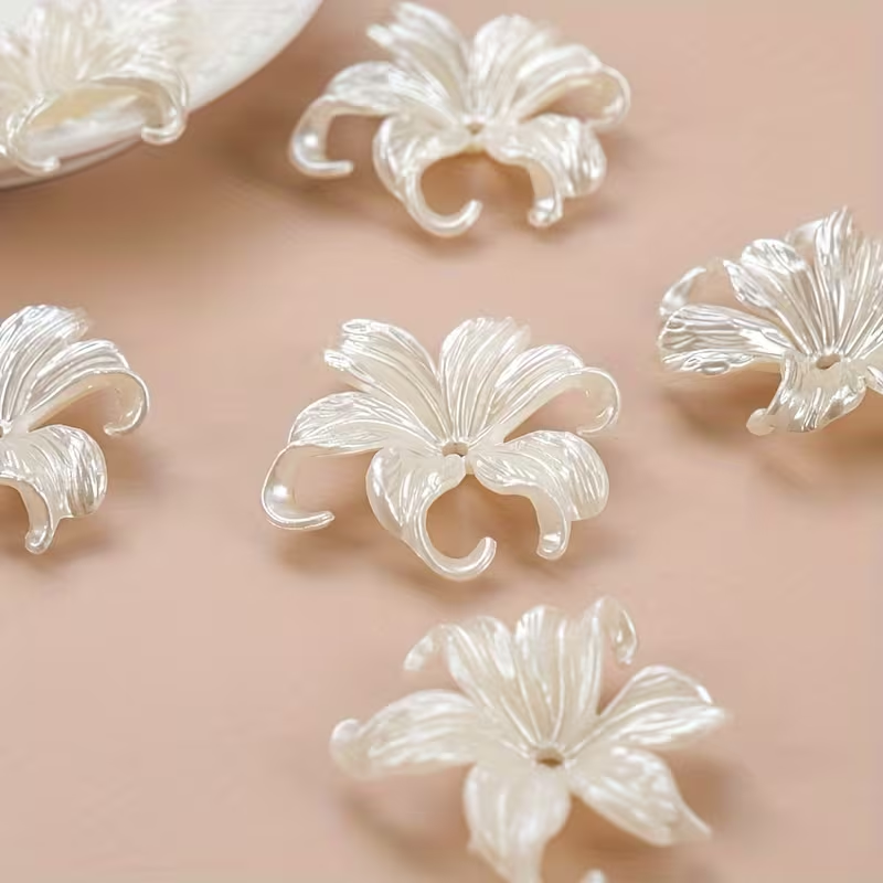 20pcs White Big Iris Flower Be - Jewelry Making For Adults 评论和价格