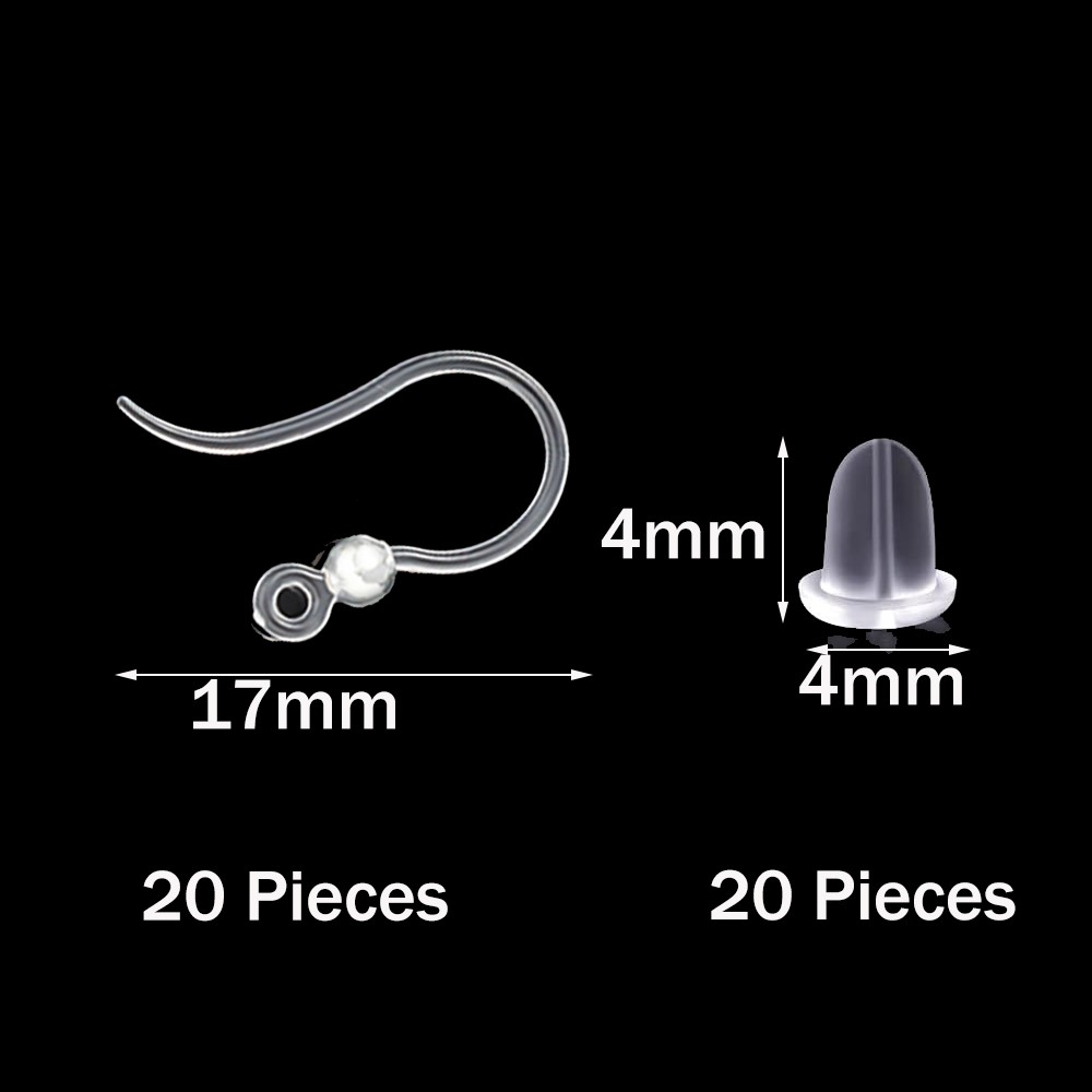 40pcs Clear Plastic Earring Ho - Jewelry Making Essentials 评论和价格