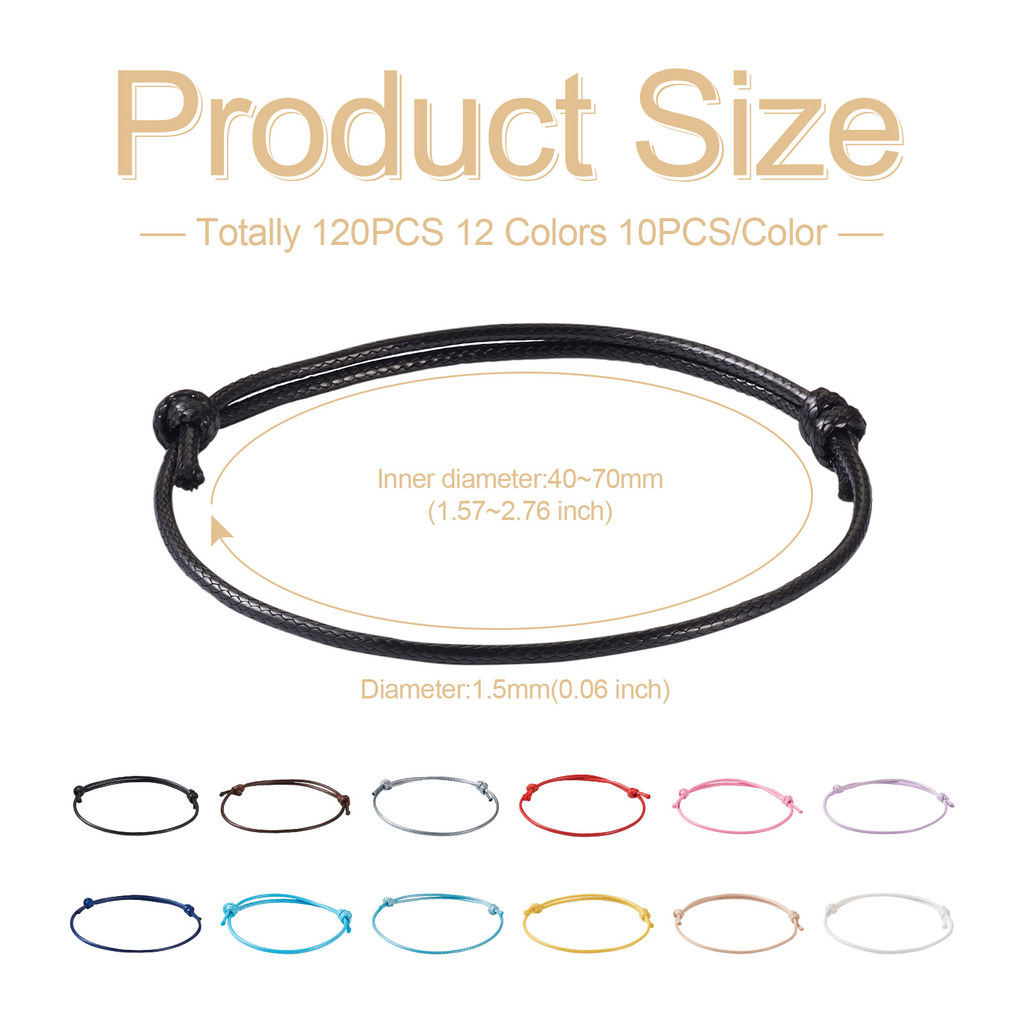 120Pcs 12 Colors  Waxed Polyes - Jewelry Making Wax 评论和价格