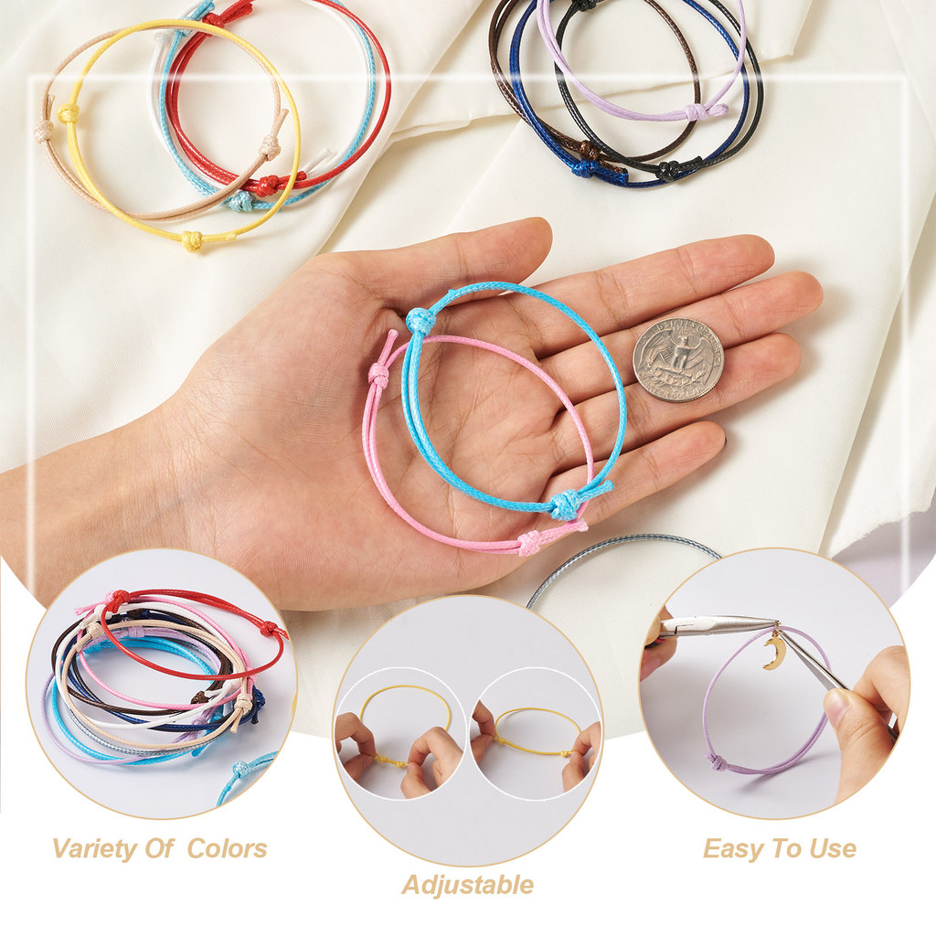 120Pcs 12 Colors  Waxed Polyes - Jewelry Making Wax 评论和价格