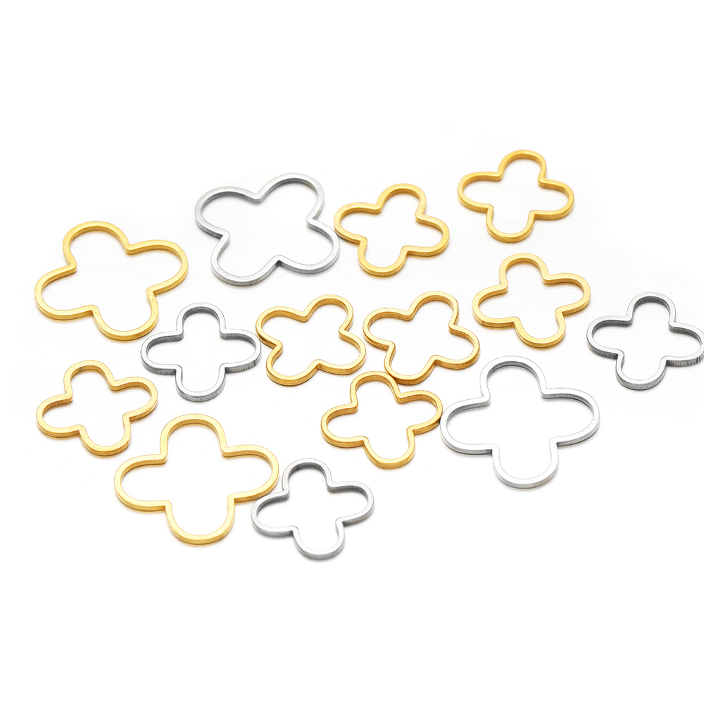 20/50pcs Four Leaf Flowers Cha - Jewelry Making Tools And Supplies 评论和价格