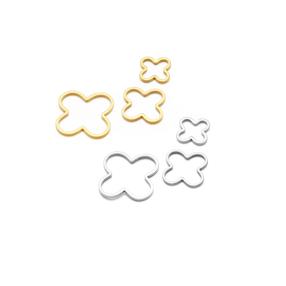 20/50pcs Four Leaf Flowers Cha - Jewelry Making Tools And Supplies 评论和价格