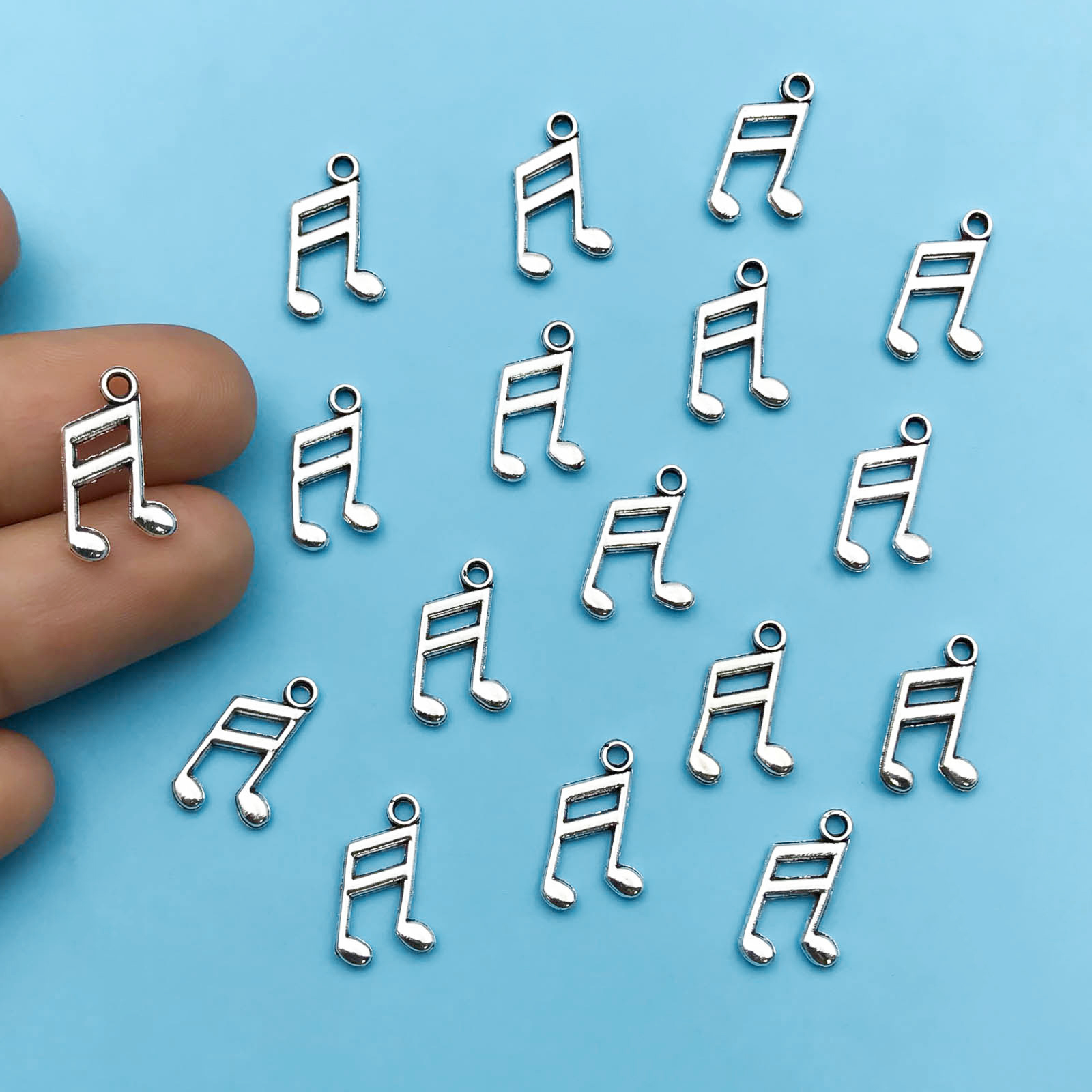 10/20Pcs Antique Silvery Music - Jewelry Making Notes 评论和价格