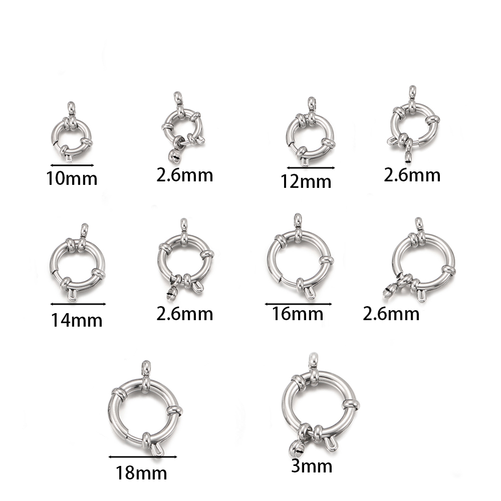2pcs Stainless Steel Round Spr - Jewelry Making School 评论和价格