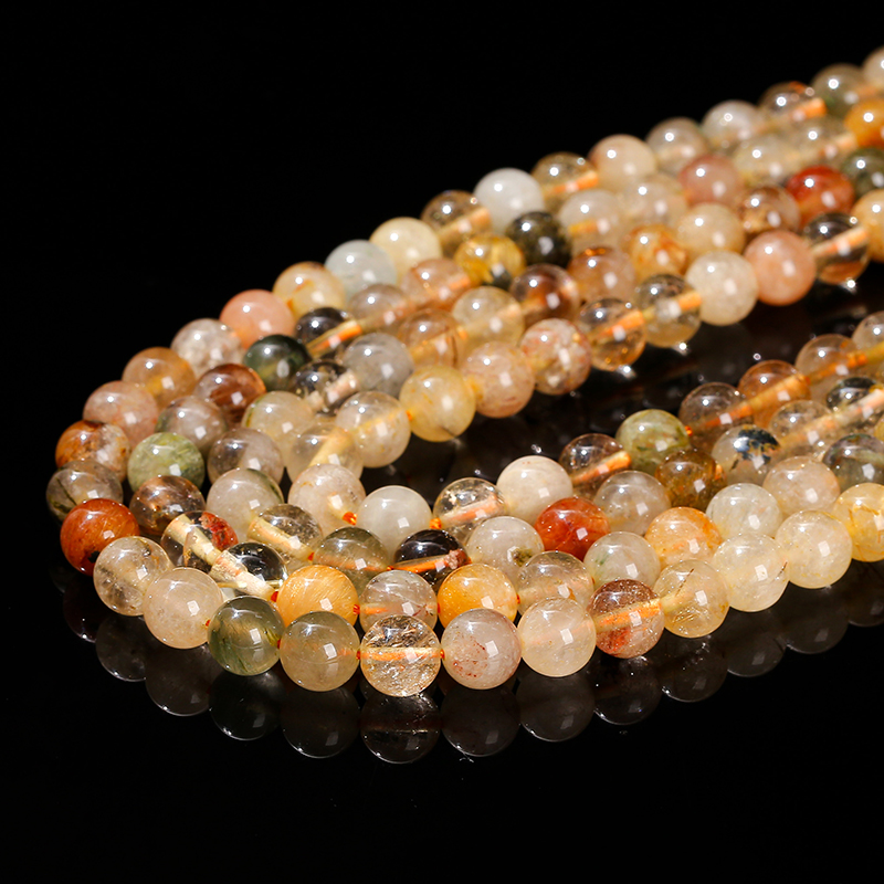 Natural Stone Mixed Rutilated  - Crystal Bead Mix 评论和价格