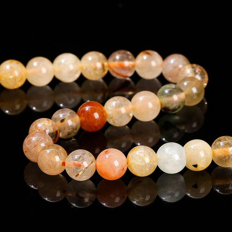 Natural Stone Mixed Rutilated  - Crystal Bead Mix 评论和价格
