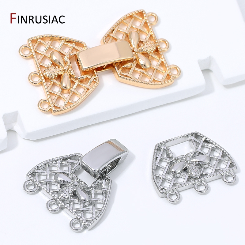 14K Gold Plated Brass 3-Row Pe - Jewelry Making Essentials 评论和价格