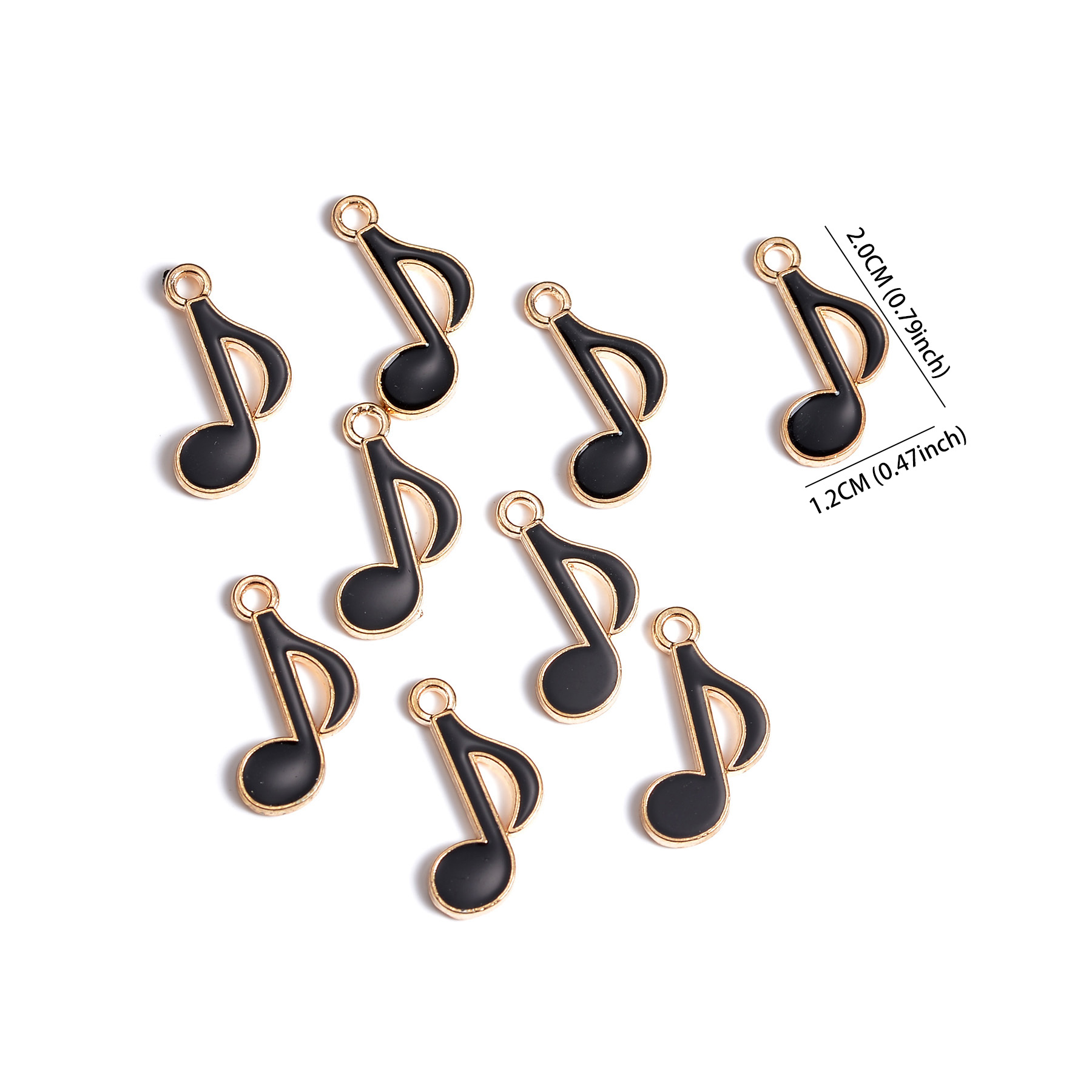 50pcs 12x20mm Cute Enamel Musi - Jewelry Making Notes 评论和价格