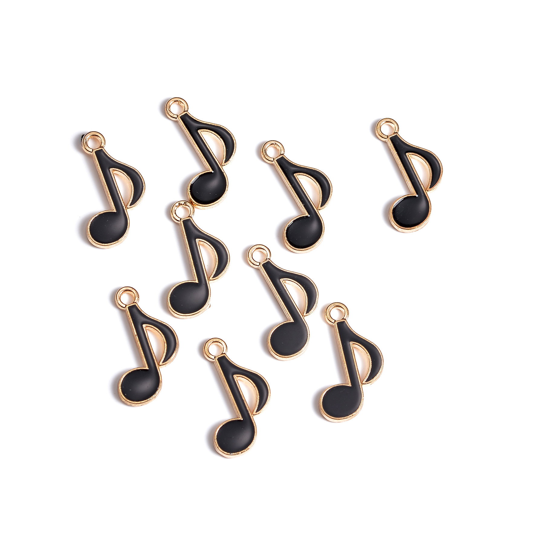 50pcs 12x20mm Cute Enamel Musi - Jewelry Making Notes 评论和价格
