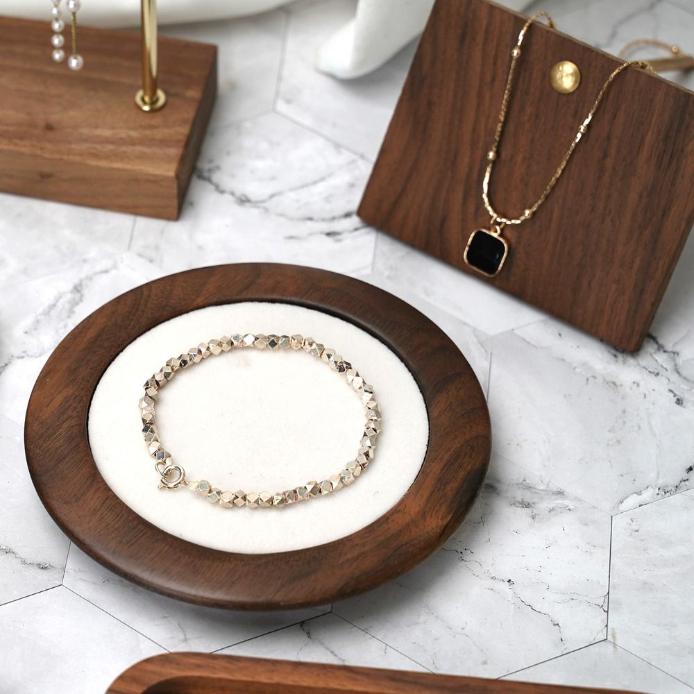 Simple Geometry Wood Rings Tra - Jewelry Making Organizer 评论和价格